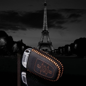 Funky Genuine Leather Key Ring Auto Key Bags Smart for Audi A4L - Yellow